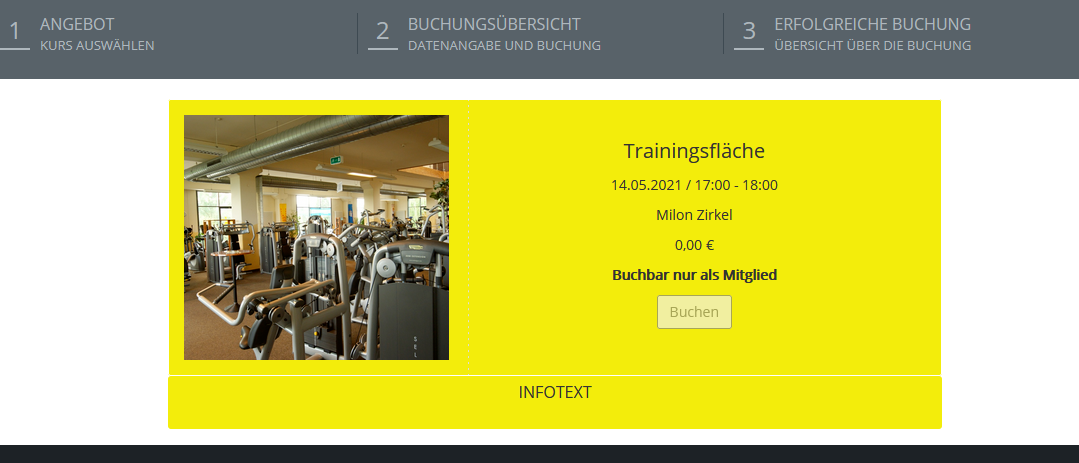 Online-Buchung mit Link für Milon, Kurse und Rheinhessenbad