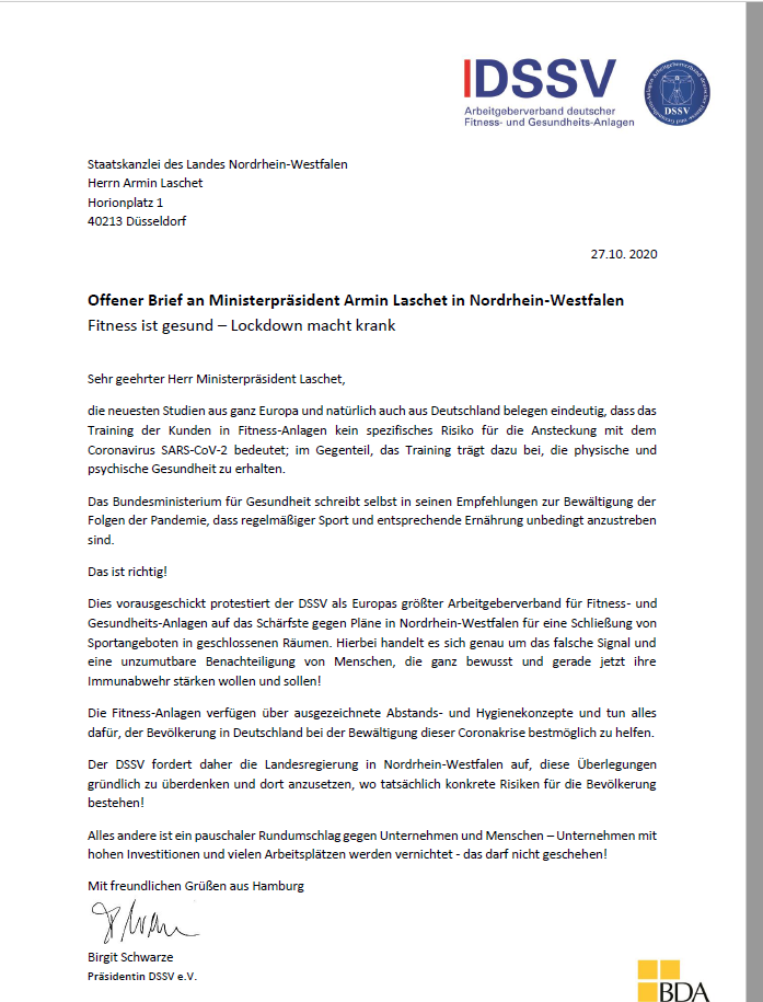 Offener Brief des DSSV e.V.