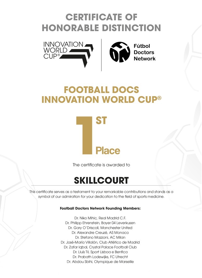 Skillcourt-Sieger des Football Docs Innovation World-Cups